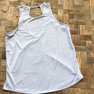 Zella Yogista Sheer Striped Tank Top, Light Blue